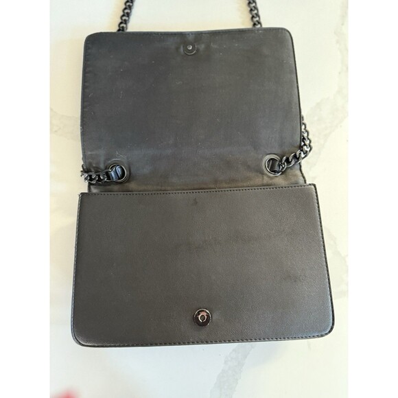 ALDO Black Greenwald Crossbody Bag Purse With Shoulder Chain Zip Pocket NICE! - Picture 3 of 8